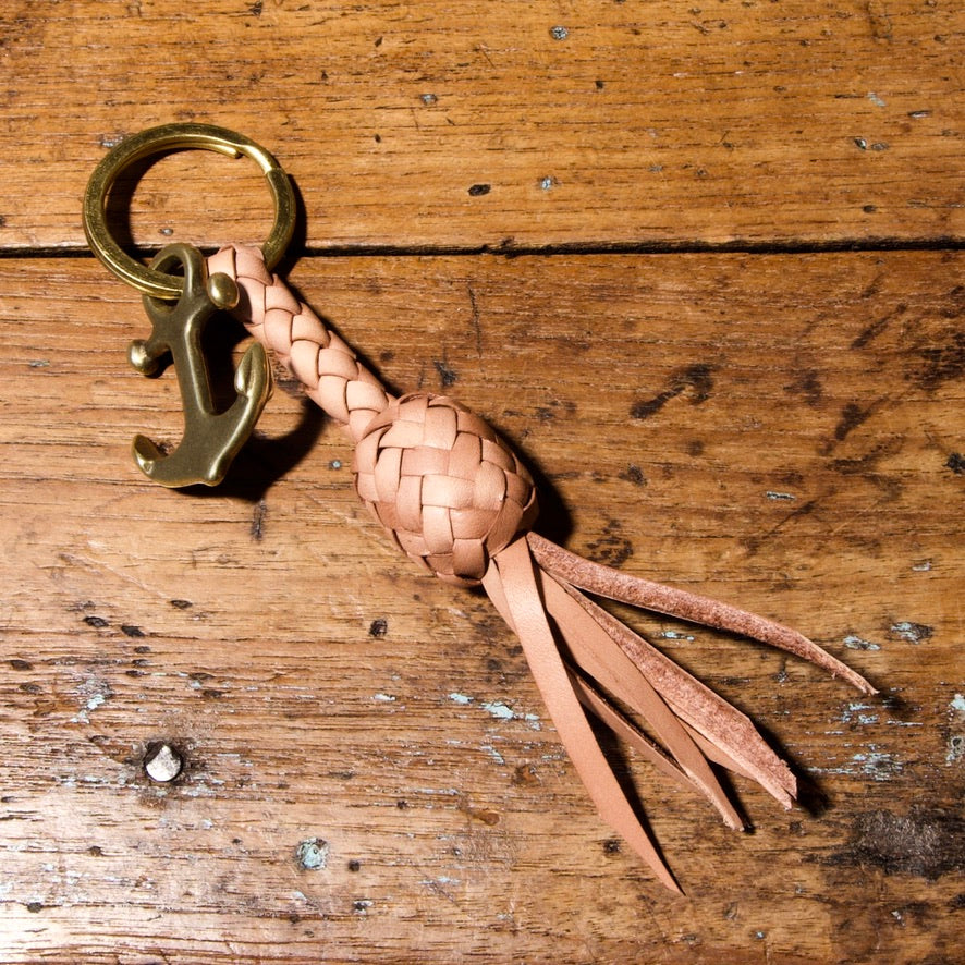 Braided Anchor Key Fob - Tärnsjö Natural Veg Tanned