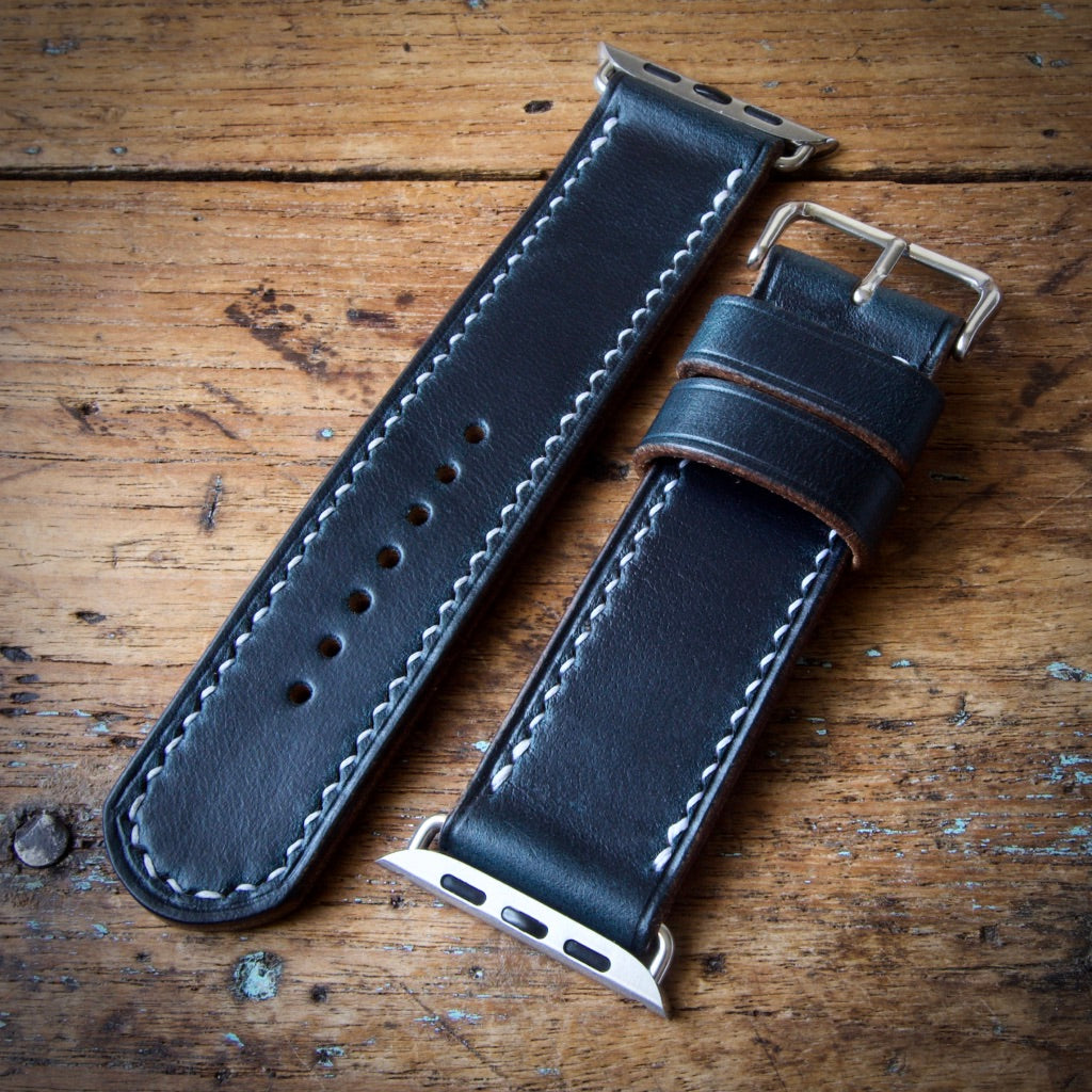 Blue leather online watch strap